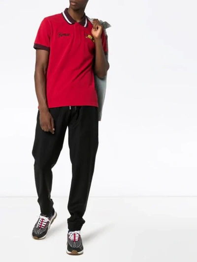 Shop Kenzo Poloshirt Mit Tigerstickerei In Red