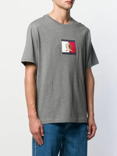 Shop Tommy Hilfiger Logo Patch T-shirt In Grey