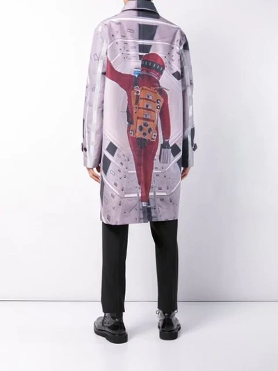 Shop Undercover Astronaut Print Coat In Grey