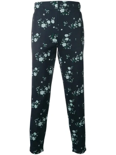 Shop Kenzo Relaxed Floral Trousers In Blue