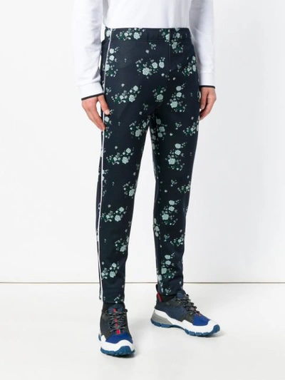 Shop Kenzo Relaxed Floral Trousers In Blue