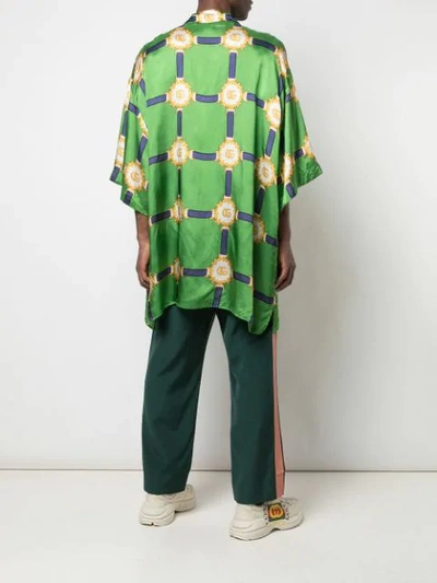 Shop Gucci Gg Print Shirt In Green