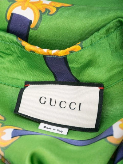 Shop Gucci Gg Print Shirt In Green