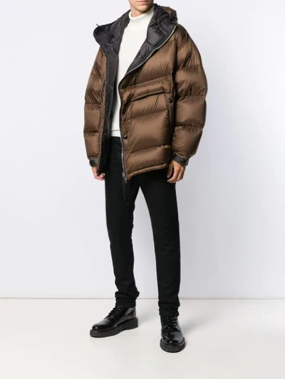 Shop Tom Ford Oversized Padded Jacket In Brown