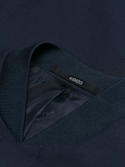 Shop Kenzo Mandarin Collar Blazer In Blue