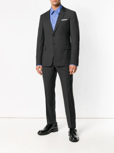 Shop Prada Single Breasted Suit - Grey