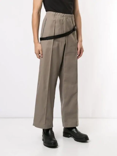 Shop Maison Margiela Waist Pouch Trousers In Brown