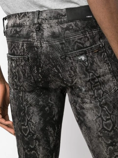 AMIRI DISTRESSED PYTHON SKINNY JEANS - 灰色