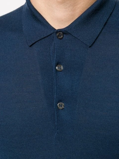 Shop John Smedley Poloshirt Mit Langen Ärmeln In Blue