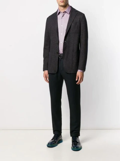 Shop Canali Single Breasted Blazer In Blue