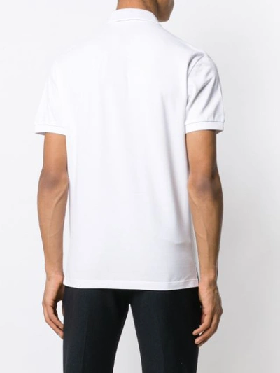 Shop Etro Contrast Collar Polo Shirt In White