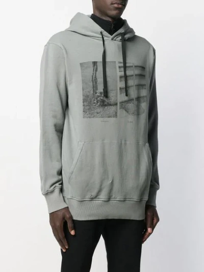 Shop Alyx Contrast Print Hoodie In Grey