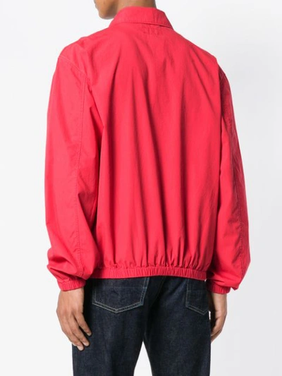 Shop Polo Ralph Lauren Logo Zipped Bomber Jacket In Red
