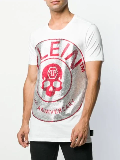 Shop Philipp Plein 20th Anniversary Embellished T-shirt In White