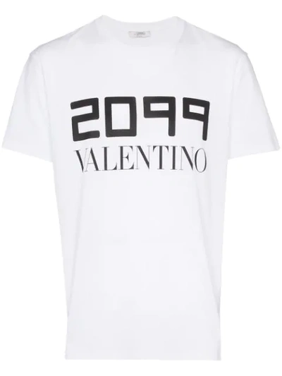 Shop Valentino 2099 Logo Print T-shirt In White