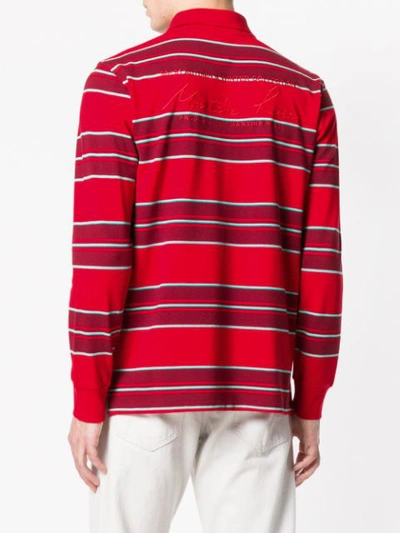 Shop Martine Rose Striped Polo Shirt In Red