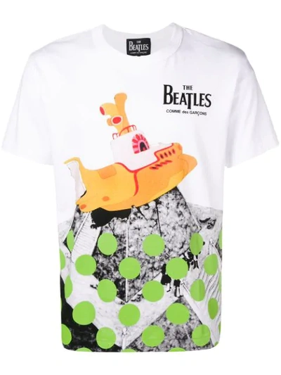 THE BEATLES X COMME DES GARÇONS YELLOW SUBMARINE印花全棉T恤 - 白色