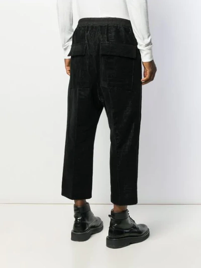 Shop Rick Owens Cropped Track Pants In Black