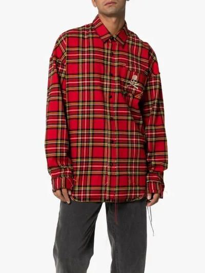Mastermind Japan Mastermind World Reversible Red Tartan Check Shirt In Red