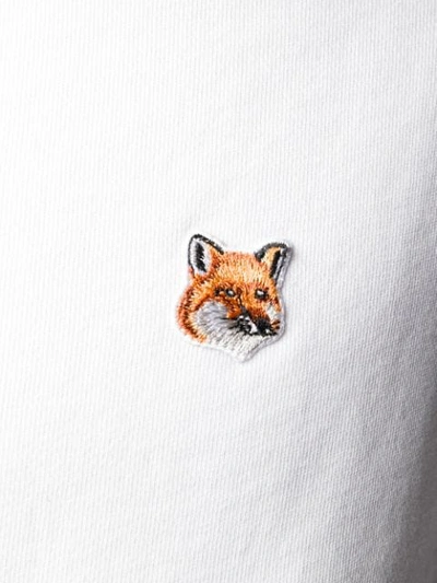 Shop Maison Kitsuné Foxes Long Sleeved T-shirt In White