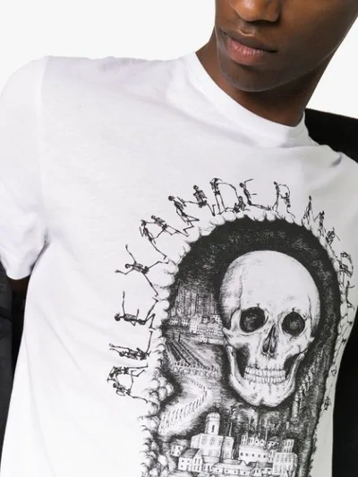 Shop Alexander Mcqueen Skull Print Logo T-shirt In White