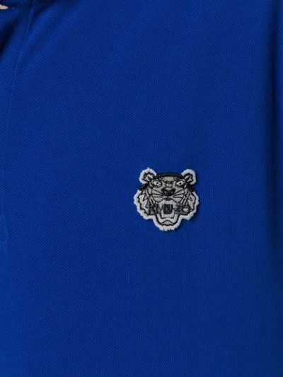 Shop Kenzo Plain Polo Shirt In Blue