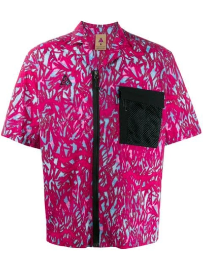 Shop Nike Mesh Panel Shirt In Pink