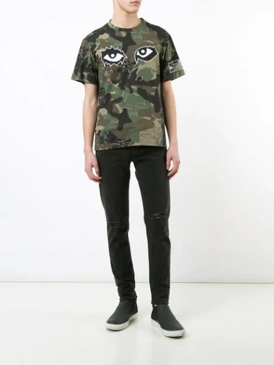 Shop Haculla Camouflage Print T-shirt In Green