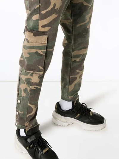 Shop Rhude Rifle Camouflage-print Cotton Cargo Trousers In Green