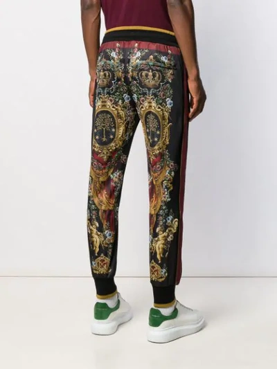 Shop Dolce & Gabbana Heraldic Print Track Pants In Black