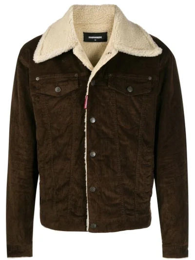 DSQUARED2 SHEARLING JACKET - 棕色