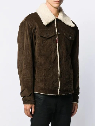 Shop Dsquared2 Shearling Jacket In Brown