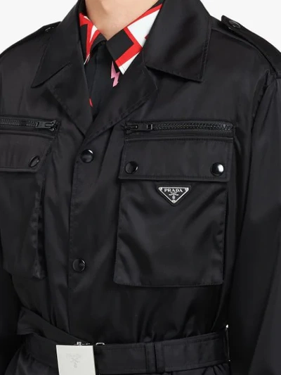 Prada Black Nylon Gabardine Coat