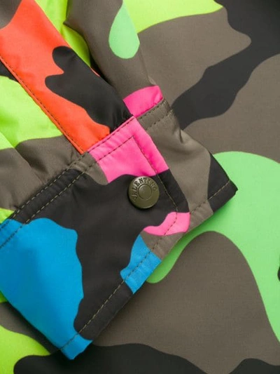 Shop Valentino Camouflage Print Lightweight Jacket In Green
