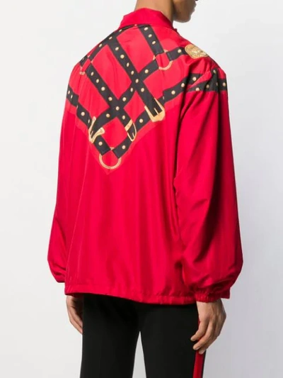 Shop Versace Sportjacke Mit Harness-print In Red