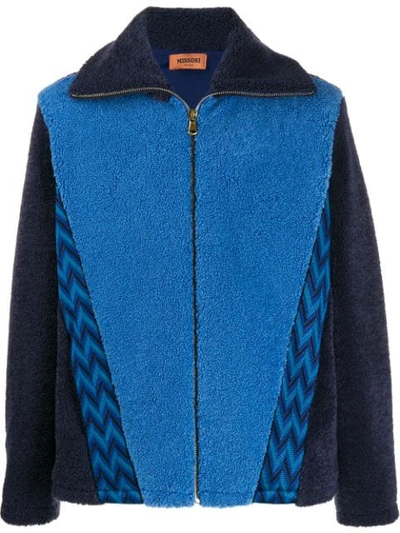 Shop Missoni Chevron Band Jacket In S709s Blue