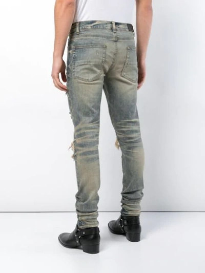 Shop Amiri Bandana Detail Jeans - Blue