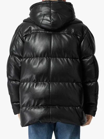 Shop Burberry Plonge Lambskin Puffer Jacket In Black