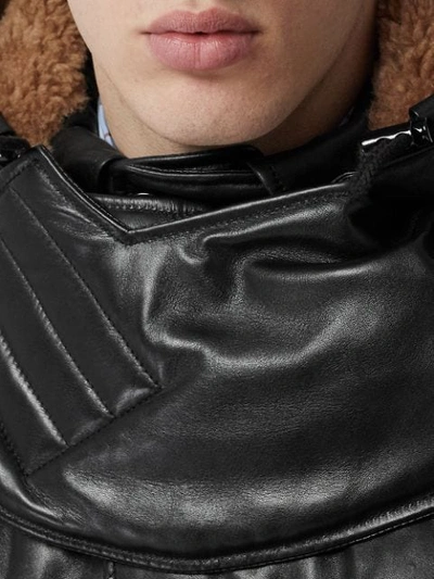 Shop Burberry Plonge Lambskin Puffer Jacket In Black