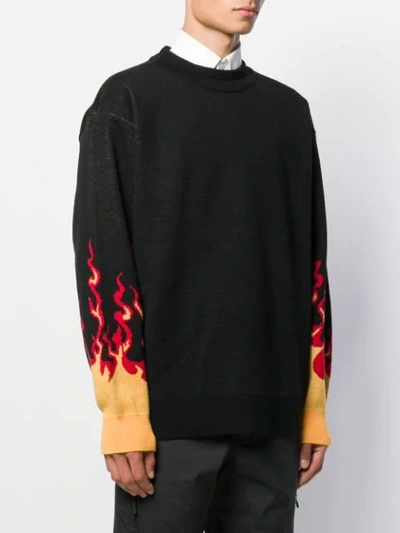 Shop D.gnak By Kang.d Pullover Mit Flammen In Black