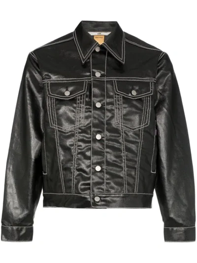 Shop Eytys Buck Tar Coated Denim Jacket In Black