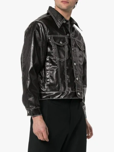 Shop Eytys Buck Tar Coated Denim Jacket In Black