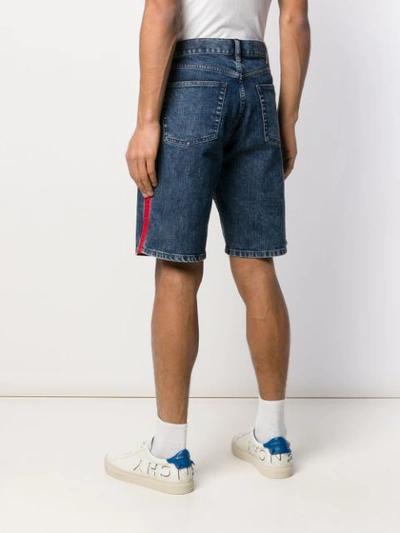 Shop Givenchy Side Stripe Shorts In Blue