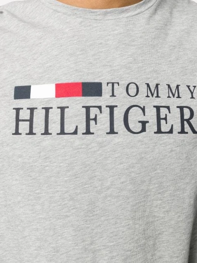 Shop Tommy Hilfiger Logo Print T-shirt In P9v-cloud Htr