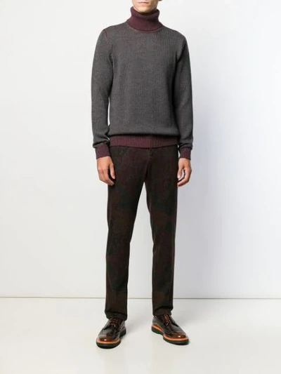 Shop Etro Straight Leg Patterned Trousers In Neutrals