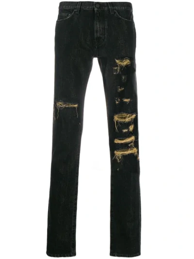 Shop Buscemi Distressed Jeans In Black