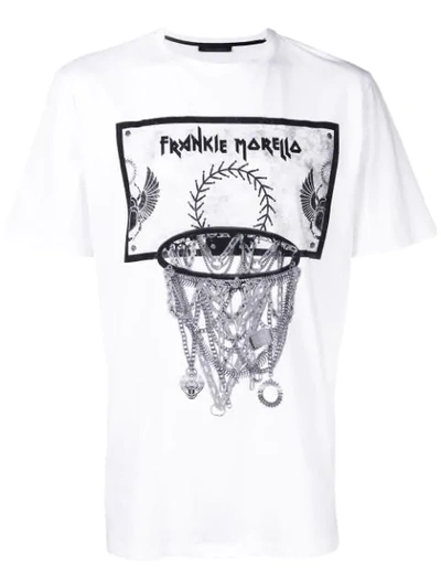 Shop Frankie Morello Basketball Print T-shirt - White