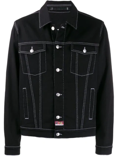 Shop Kenzo Mountain Back Embroidery Jacket In Black