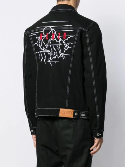 Shop Kenzo Mountain Back Embroidery Jacket In Black