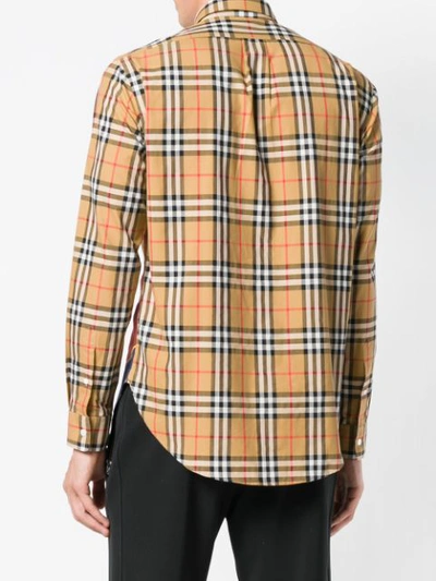 Shop Burberry Vintage Check And Archive Scarf Print Shirt In Neutrals